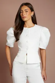 Hen Matte Satin Tailored Top