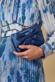 Azalea Satin  Bow Detail Clutch Bag