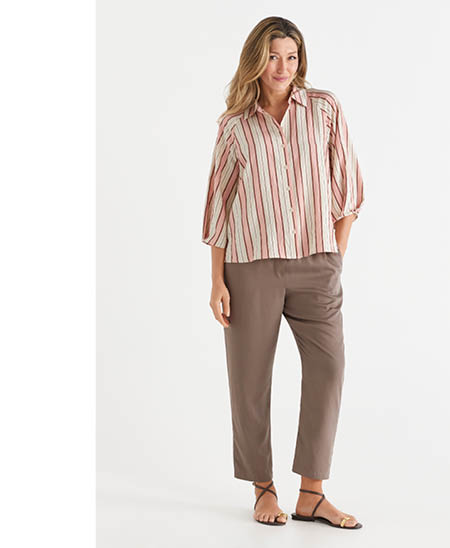 Lyocell Relaxed Drawstring Pant - Mocha