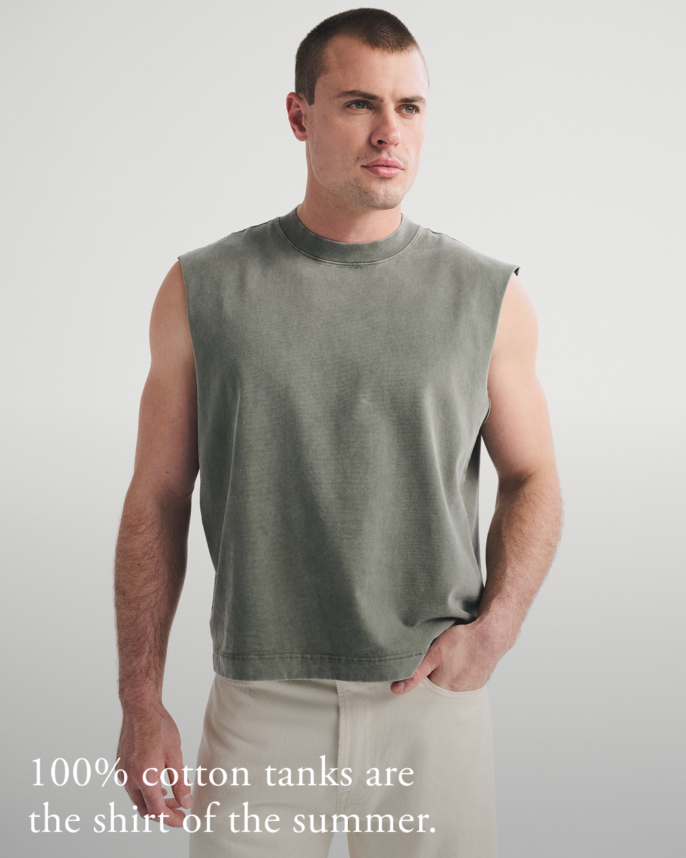 100% cotton tanks are the shirt of the summer.