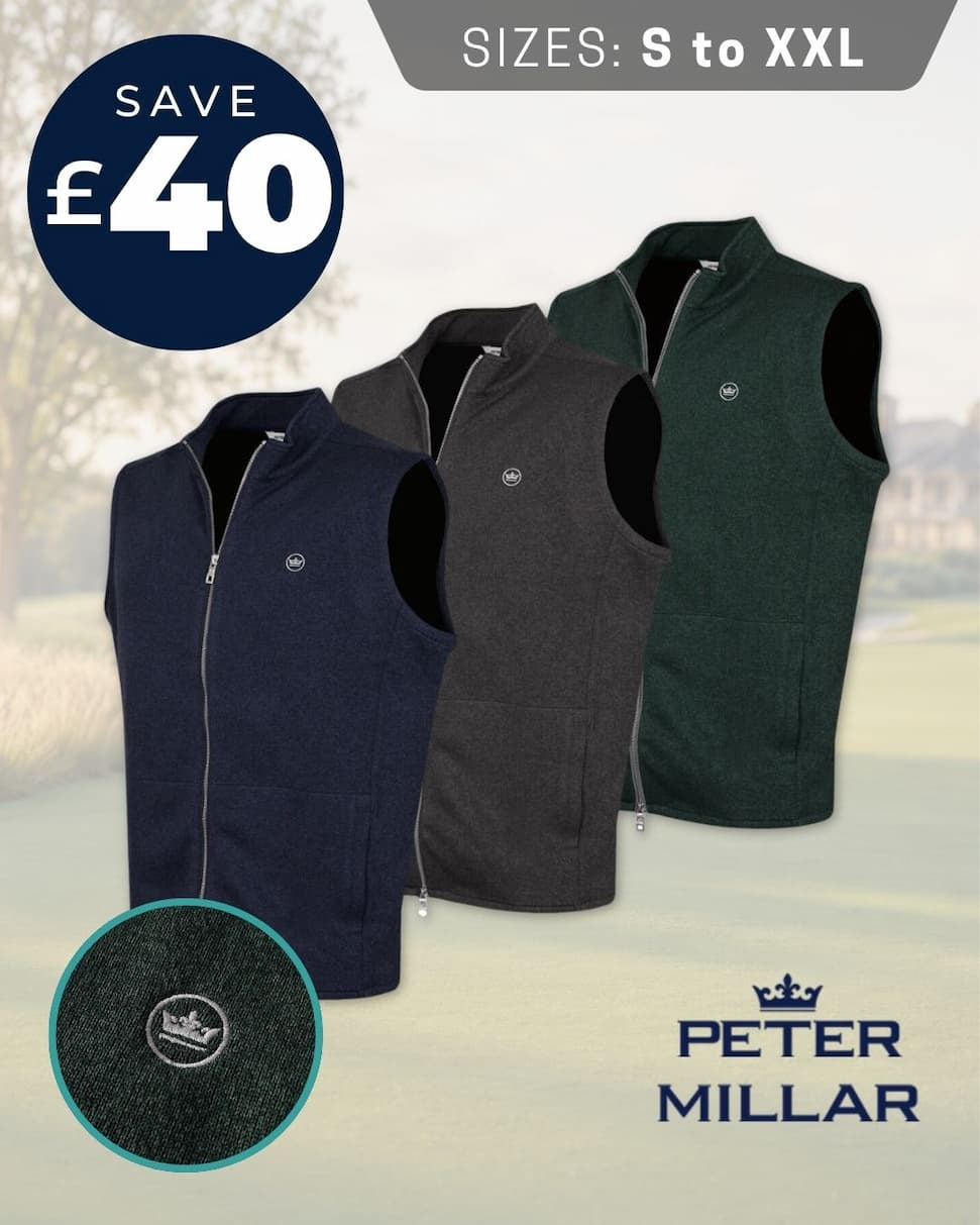 Peter Millar Mens Crown Fleece Water Resistant Thermal Zip Up Golf Gilet