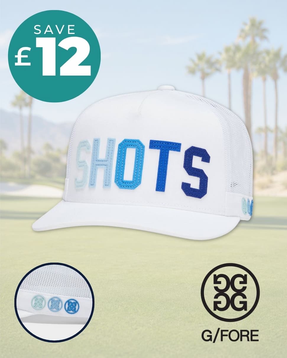 G/Fore Mens Shots Tipped Brim Interlock Knit Embroidered Trucker Golf Cap