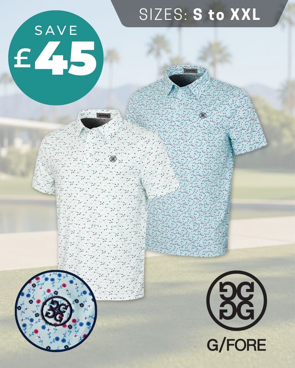 G/Fore Mens Aye Poppy Tech Moisture Wicking Stretch UPF 50+ Golf Polo Shirt