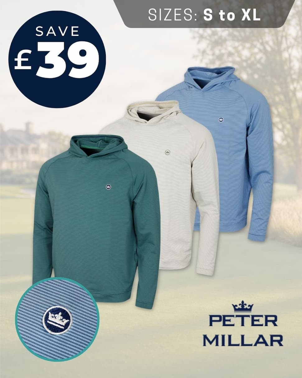 Peter Millar Mens 2026 Pine Sugar Stripe Performance Stretch Golf Hoody