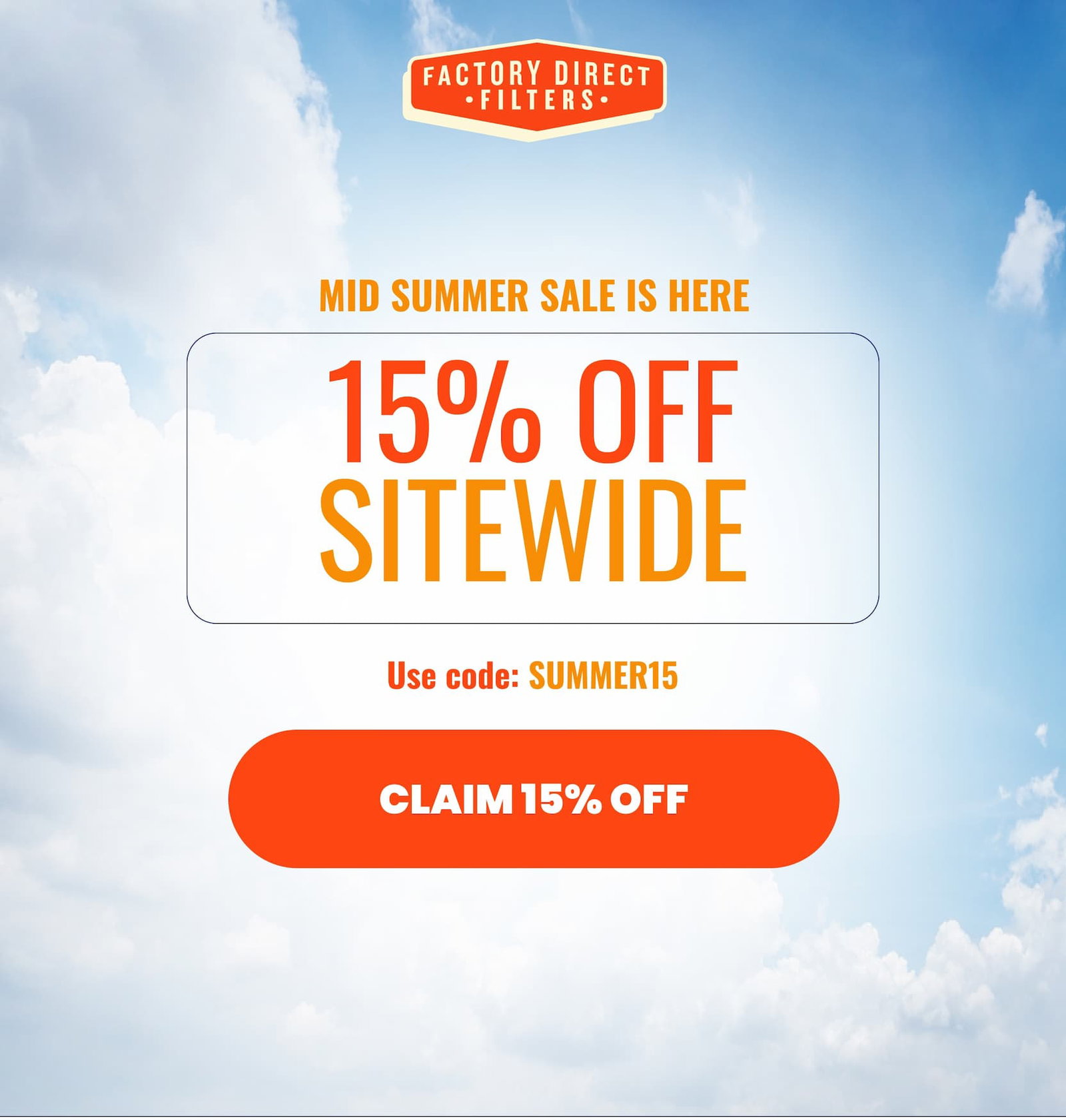 The mid-summer sale is here with 15% off sitewide - use code: SUMMER15