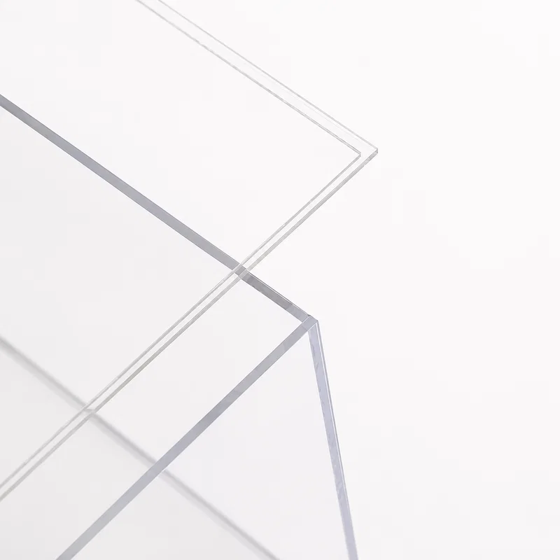 Close-up of clear acrylic box corner showing crisp edges