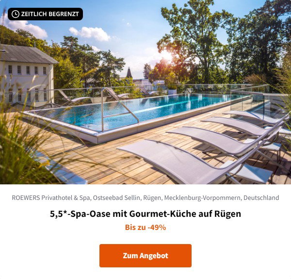 5,5*-Spa-Oase mit Gourmet-Küche auf Rügen