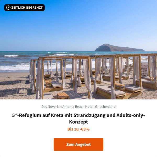 5*-Refugium auf Kreta mit Strandzugang und Adults-only-Konzept