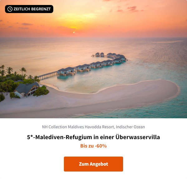 5*-Malediven-Refugium in einer Überwasservilla