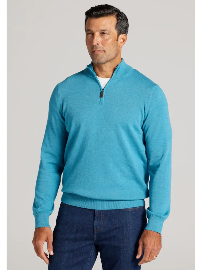 Jos. A. Bank Tailored Fit Pima Cotton 1/4 Zip Sweater