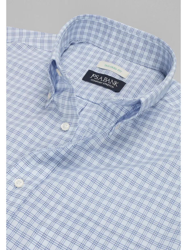 Jos. A. Bank Tailored Fit Button-Down Collar Check Dress Shirt