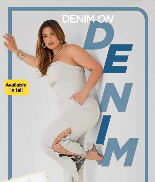 Chain Trimmed Denim Jumpsuit