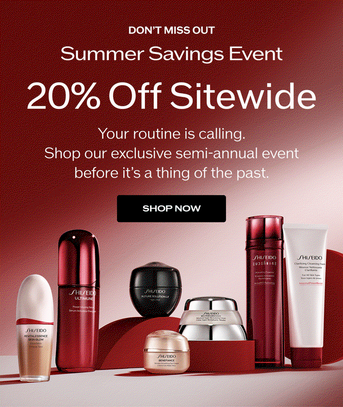 Don't miss out on our Summer Savings Event. 20% off sitewide is calling.