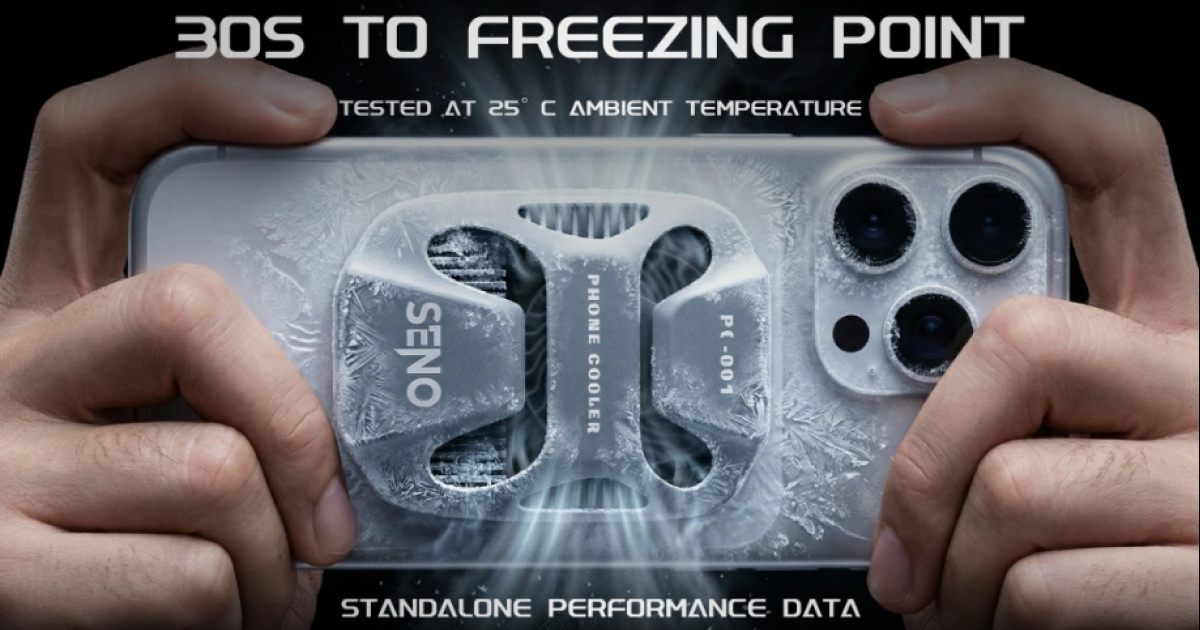 SENO HyperCool Ultra-Thin Phone Cooler, Semiconductor Cooling Fan for Smartphones
