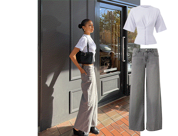 Onyx Top & Low Rise Baggy Jean