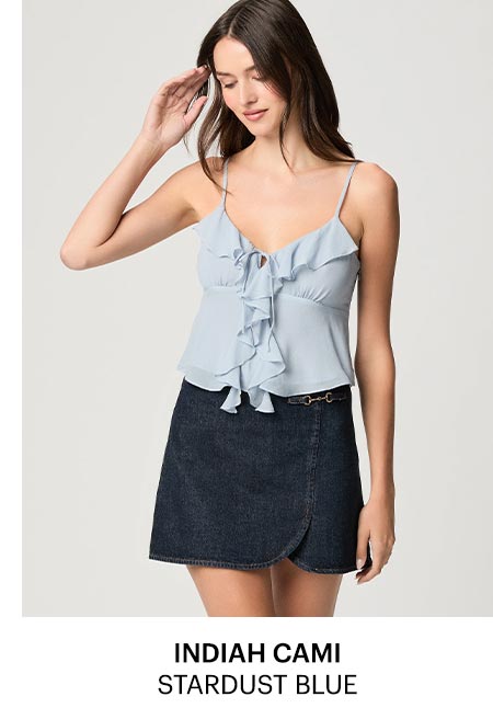 Indiah Cami in Stardust Blue.
