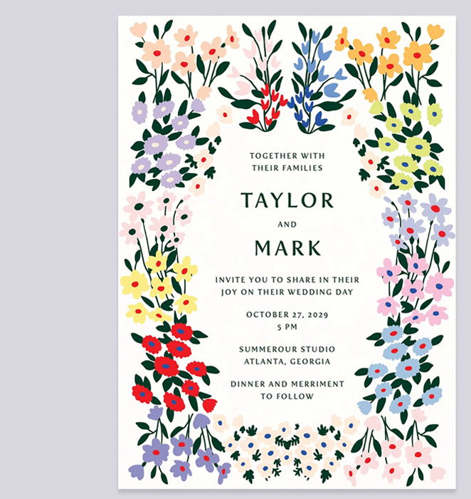 Cottage Garden Wedding Invitation