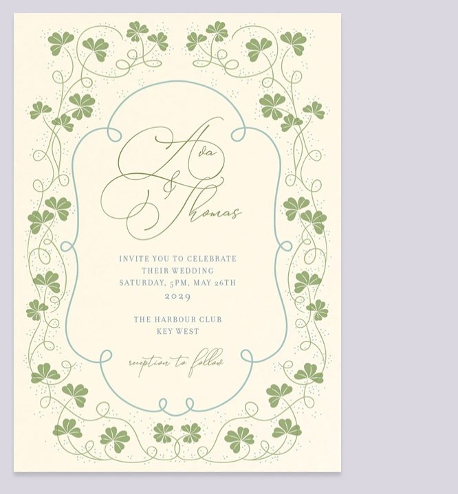 Lucky Clovers Wedding Invitation