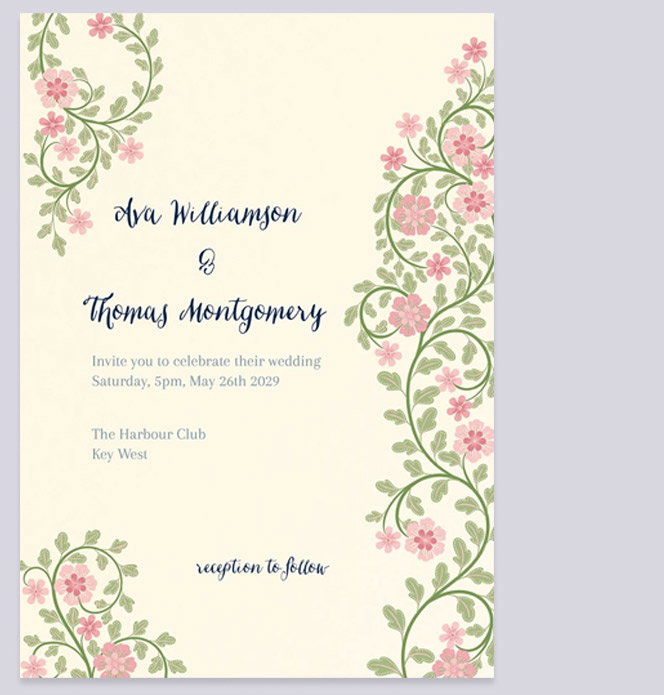 Flower Garden Wedding Invitation