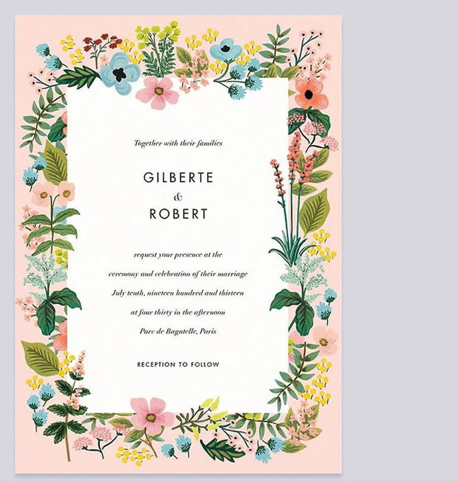 Spring Gatherings Wedding Invitation