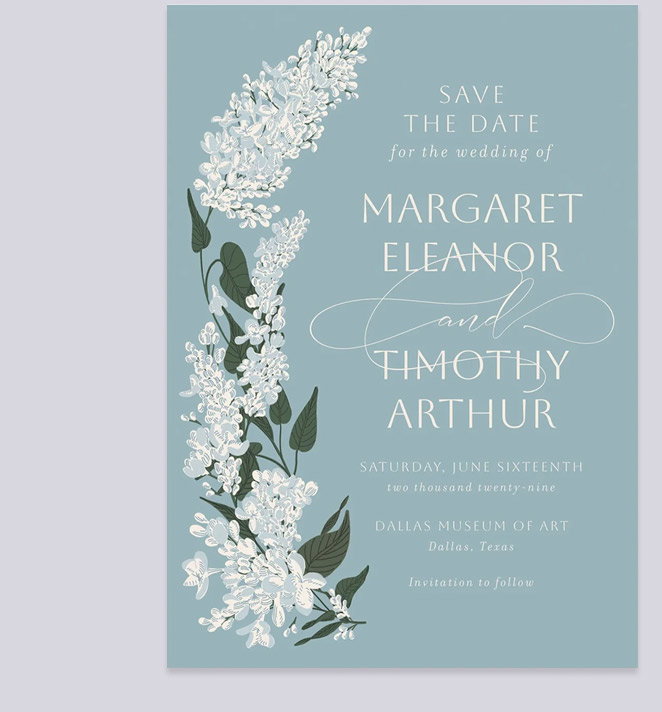 Lilac Bouquet Save the Date