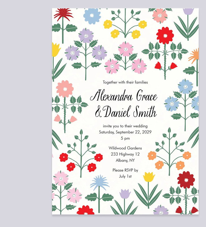 Betty's Garden Wedding Invitation