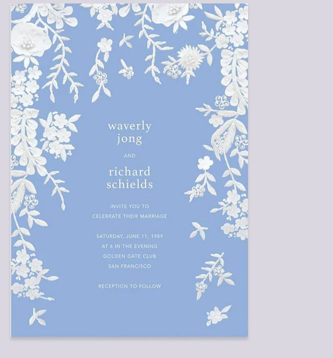 Fleurs d'Alençon Wedding Invitation