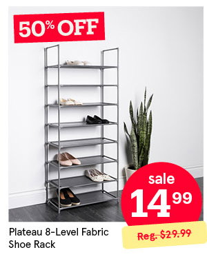 KSP Plateau Fabric Shoe Rack 8-Level (Grey)