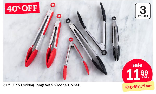 Grip Silicone Tong - Set of 3