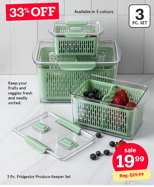 KSP Fridgestor Produce Keeper - Set of 3