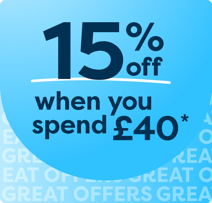 15% off when you spend £40*