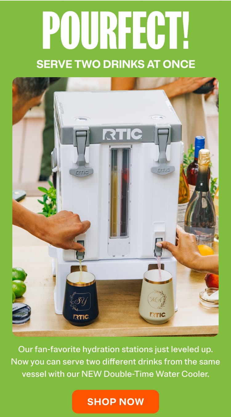 Serve two drinks at once with our new double-time water cooler
