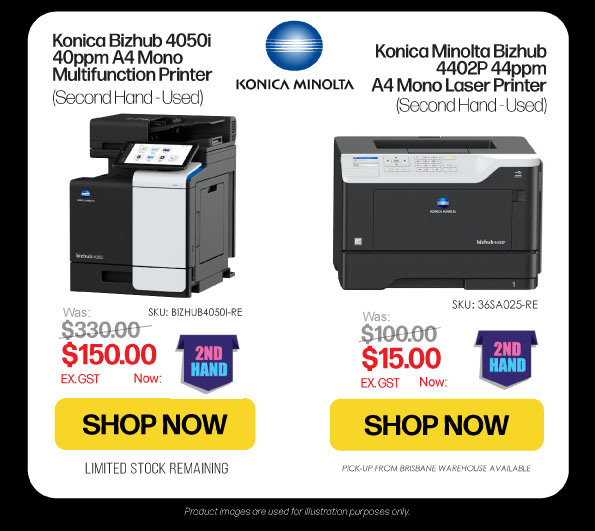 Shop 2nd Hand Konica Bizhub 4050i & Bizhub 4402P Printers + More Konica