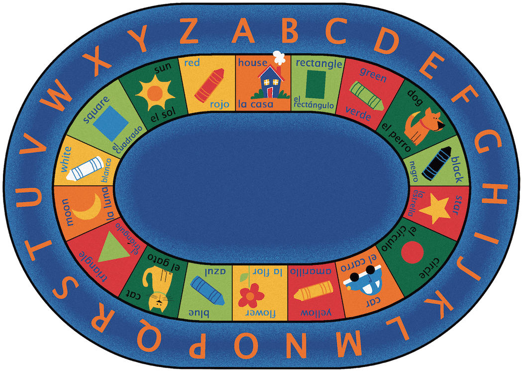 Bilingual Circletime 6'9" x 9'5" Oval Premium Carpet