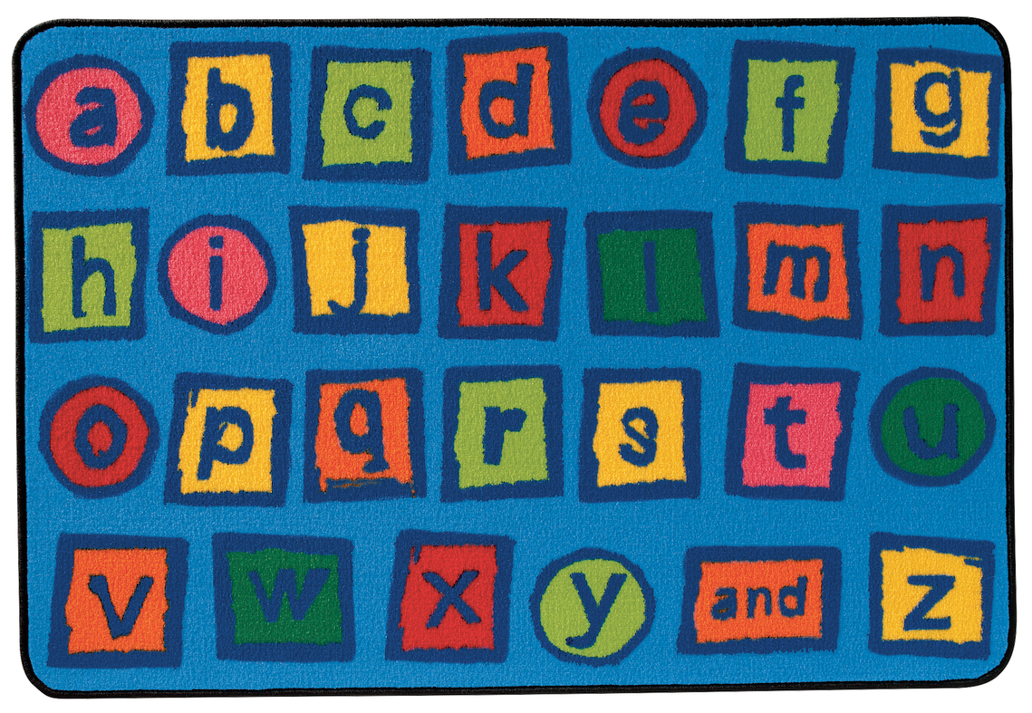 Alphabet Blocks 4' x 6' Rectangle Kids Value Carpet