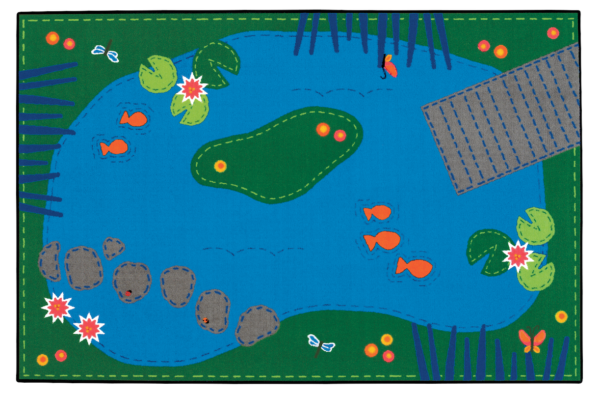 Tranquil Pond 4' x 6' Rectangle Kids Value Rug