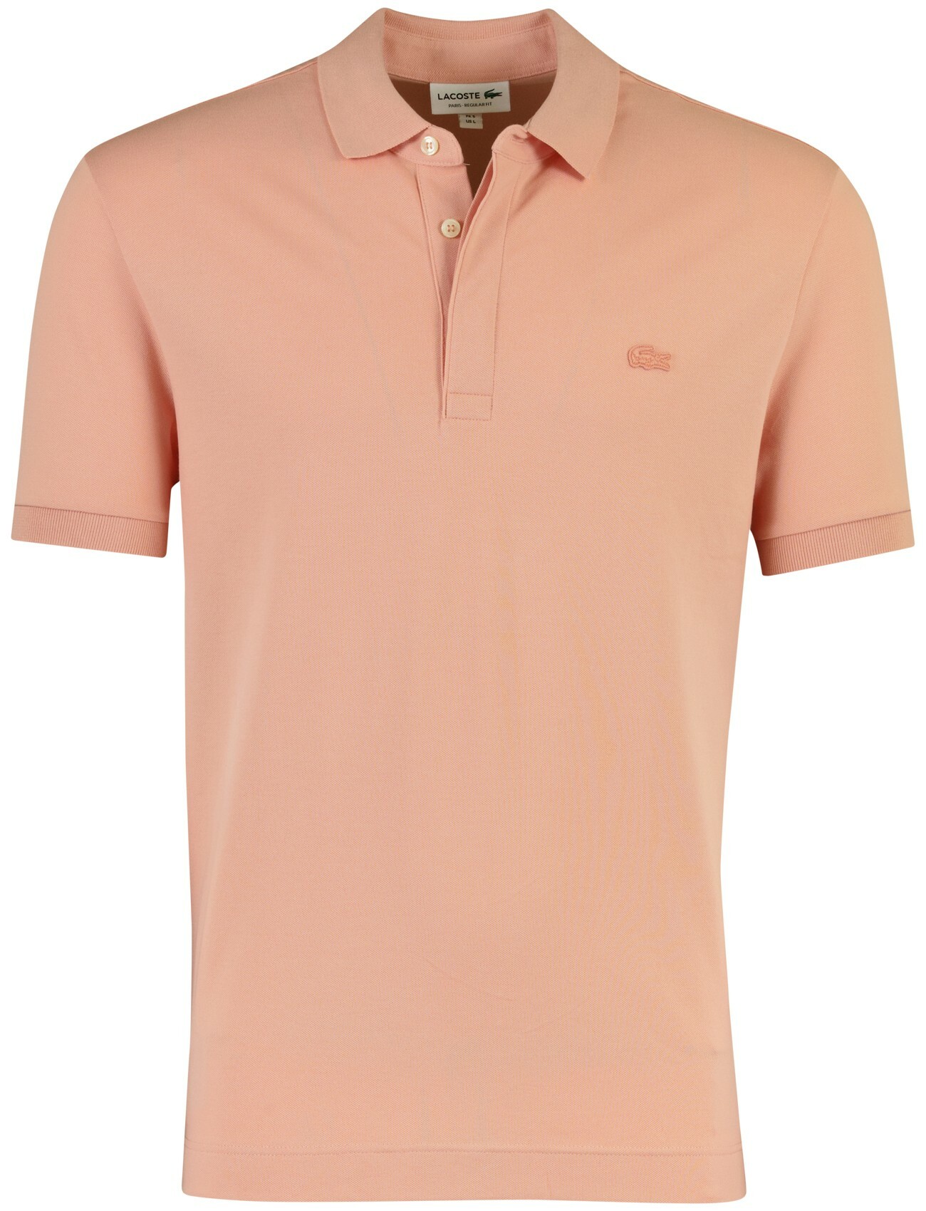 Polo korte mouw Lacoste zalmkleurig roze 3 knoops