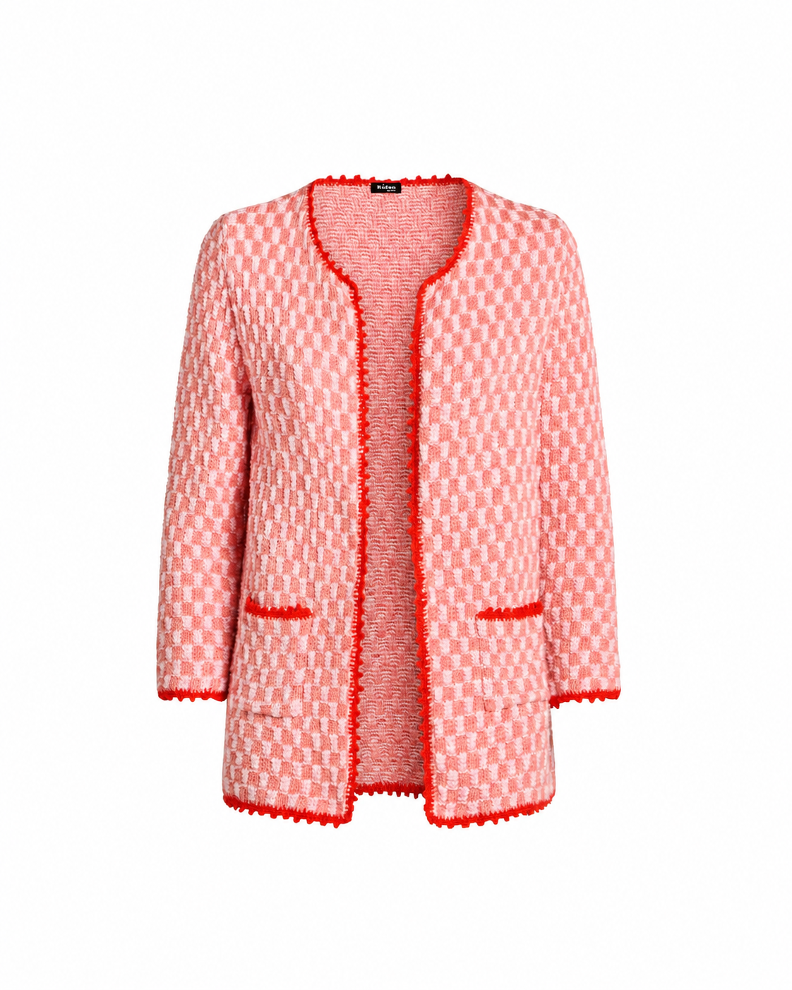 COMPACT LIGHT PINK/ORANGE RED WEAVE COTTON JACKET