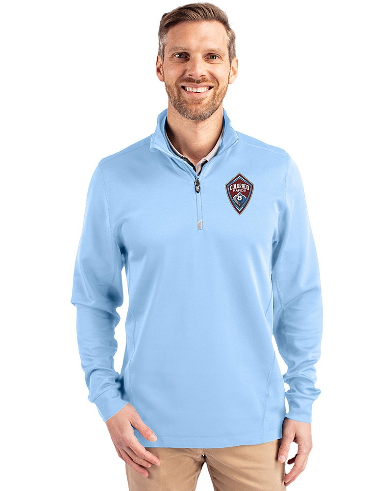 Image of Colorado Rapids Cutter & Buck Traverse Recycled Smooth Stretch Mens Quarter Zip Pullover