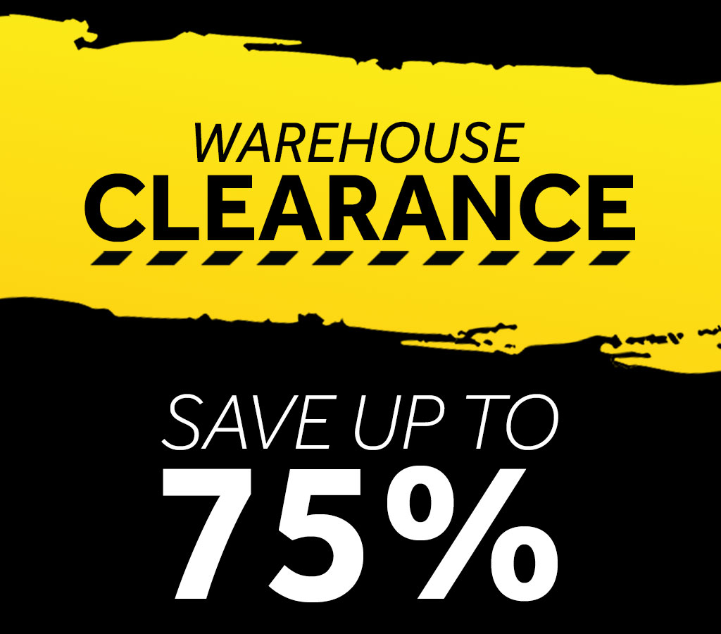 Warehouse Clearance - save up to 75% - Shop now >