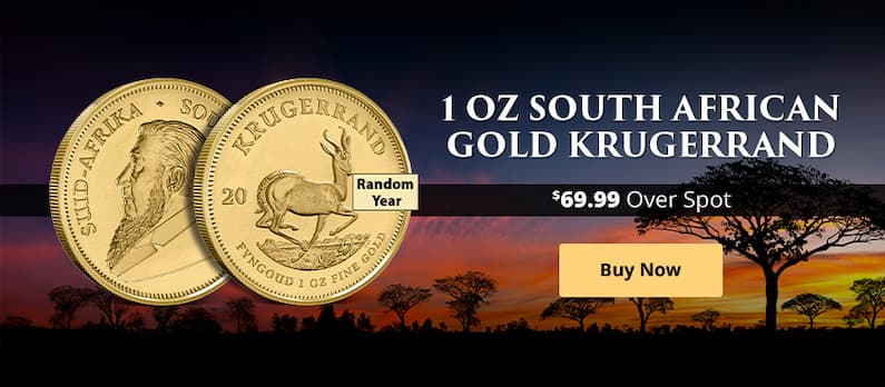 ON SALE: 1 oz South African Gold Krugerrand Coin (Random Year)