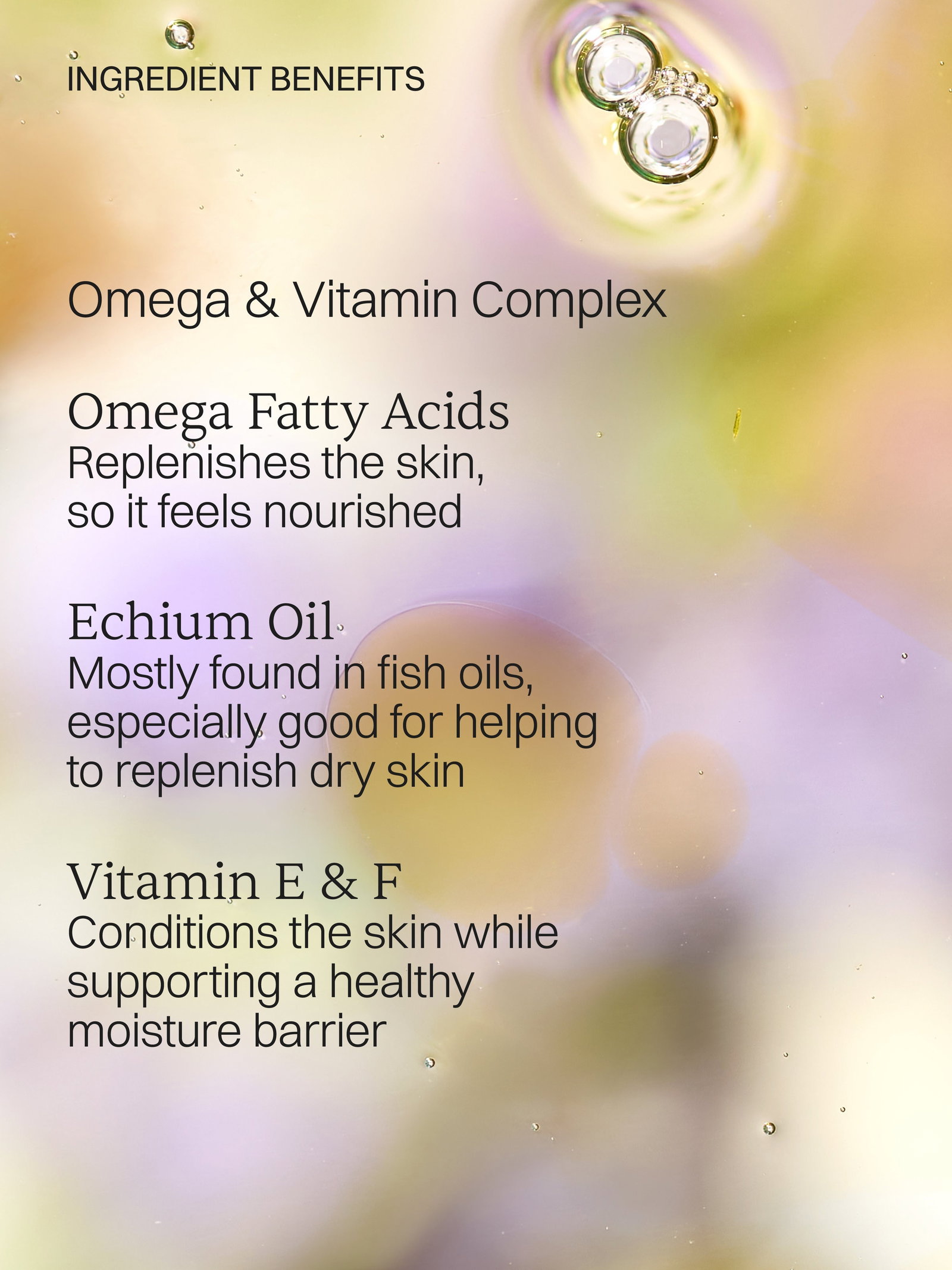 Omega & Vitamin Complex - Omega Fatty Acids, Echium Oil, Vitamin E & F