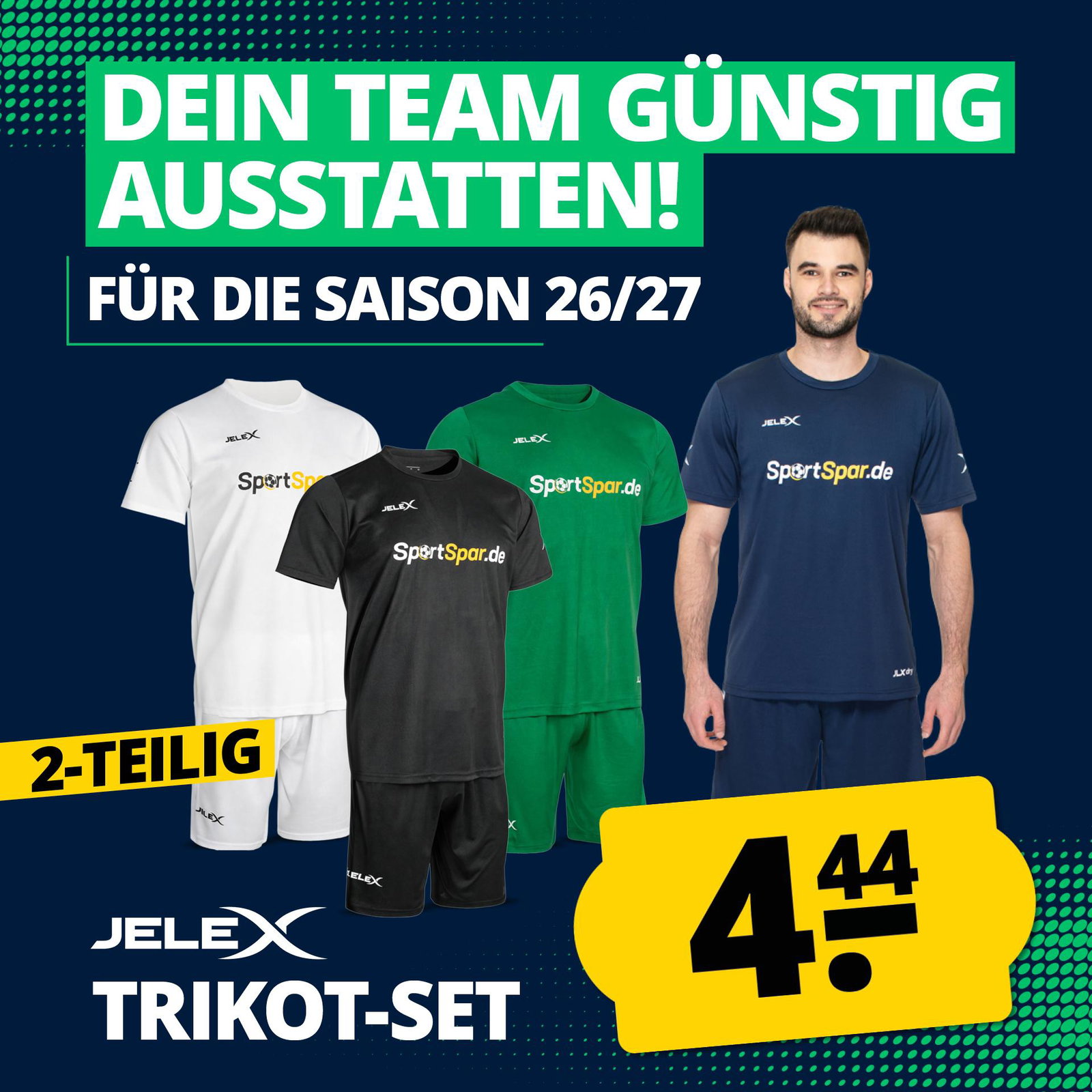 JELEX "Team 26" Trikot Set 2-teilig schwarz