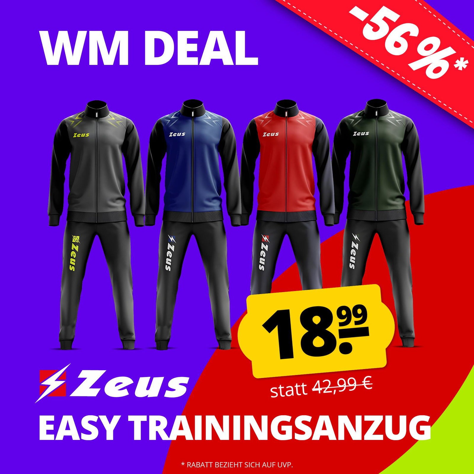 Zeus Tuta Easy Trainingsanzug Schwarz Grau