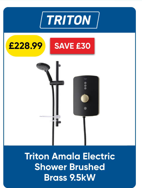 Triton Amala Electric Shower Brushed Brass 9.5kW