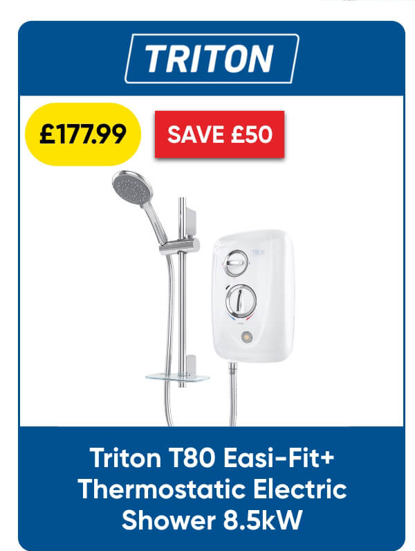 Triton T80 Easi-Fit+ Thermostatic Electric Shower 8.5kW