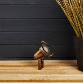 Coastal Lense Garden Spotlight - Brass