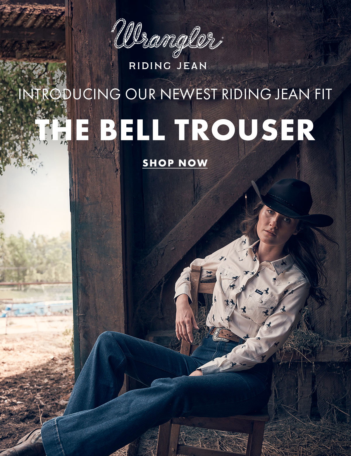 Wrangler Riding Jean Introducing our newest riding jean fit The Bell Trouser Shop Now