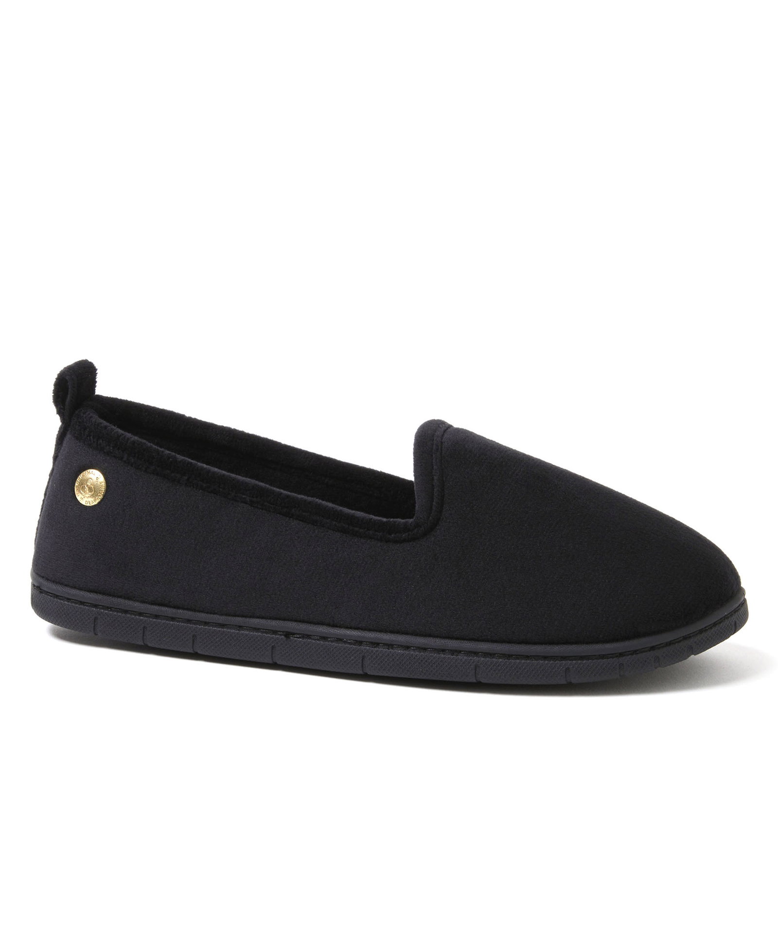 Image of Dearfoams Women's Rachel Velour Closed Back Slippers, Black