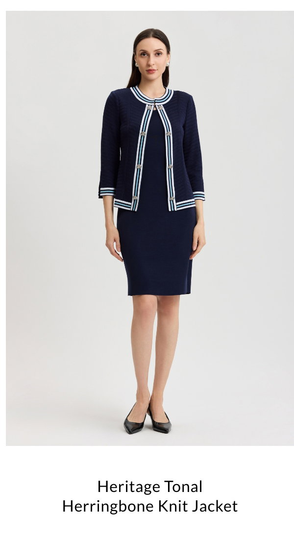 Heritage Tonal Herringbone Knit Jacket